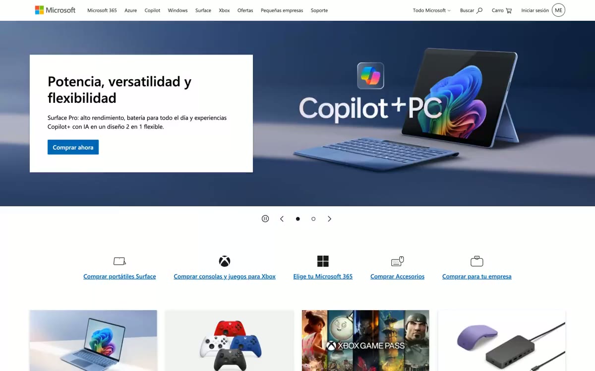 Microsoft — превью сайта в этом стиле