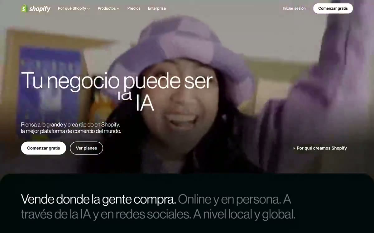 Shopify — unha vista previa dun sitio con este estilo