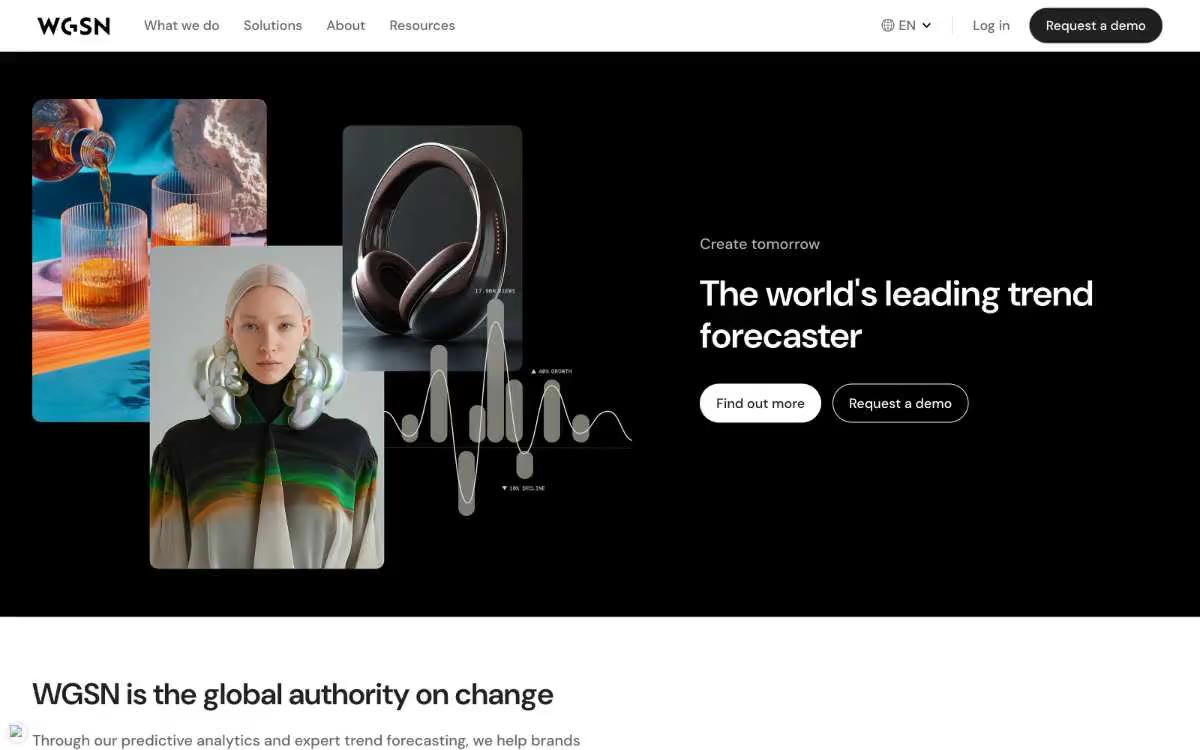 WGSN — eine Vorschau einer Website in diesem Stil