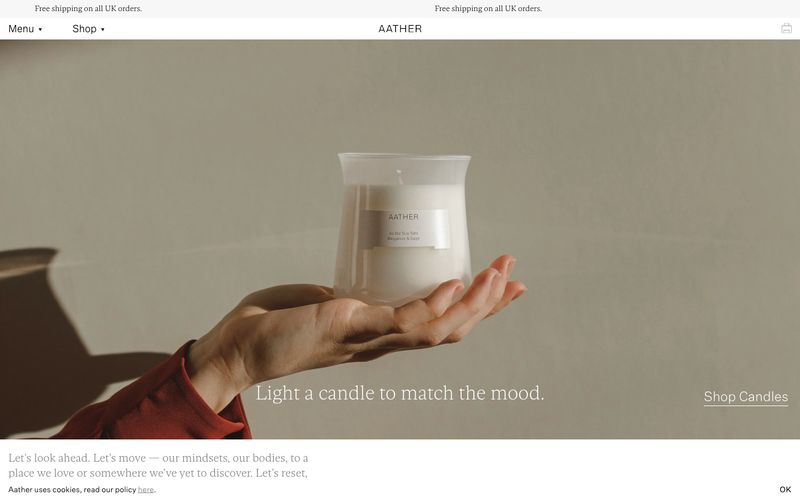 AATHER — превью сайта в этом стиле