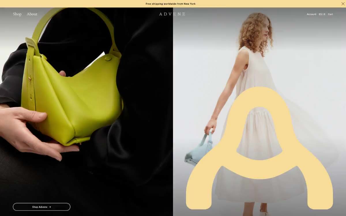 Advene — eine Vorschau einer Website in diesem Stil