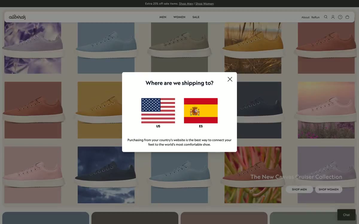 Allbirds — eine Vorschau einer Website in diesem Stil