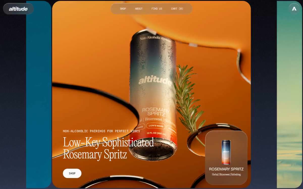 Altitude Beverages — eine Vorschau einer Website in diesem Stil