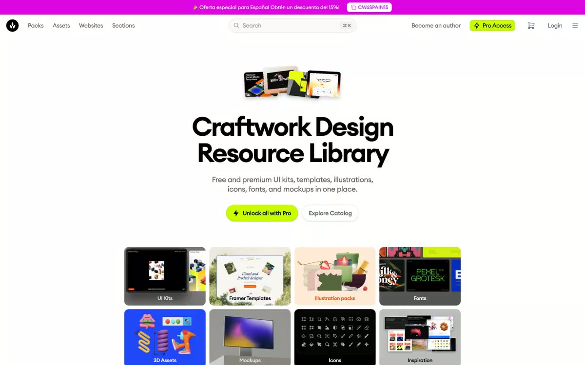 Craftwork — eine Vorschau einer Website in diesem Stil