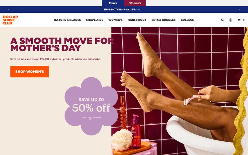 Dollar Shave Club — una vista prèvia d'un lloc web amb aquest estil