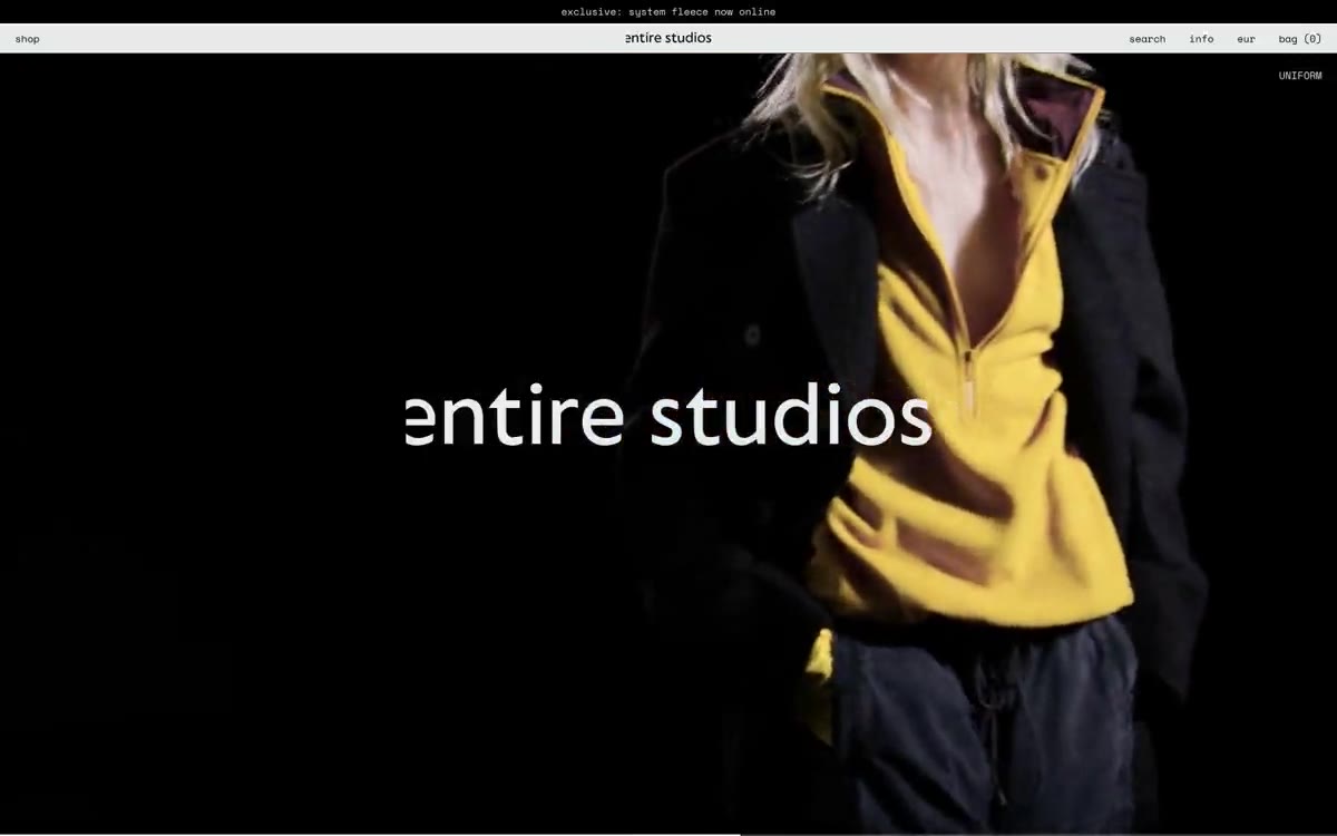 entire studios — eine Vorschau einer Website in diesem Stil