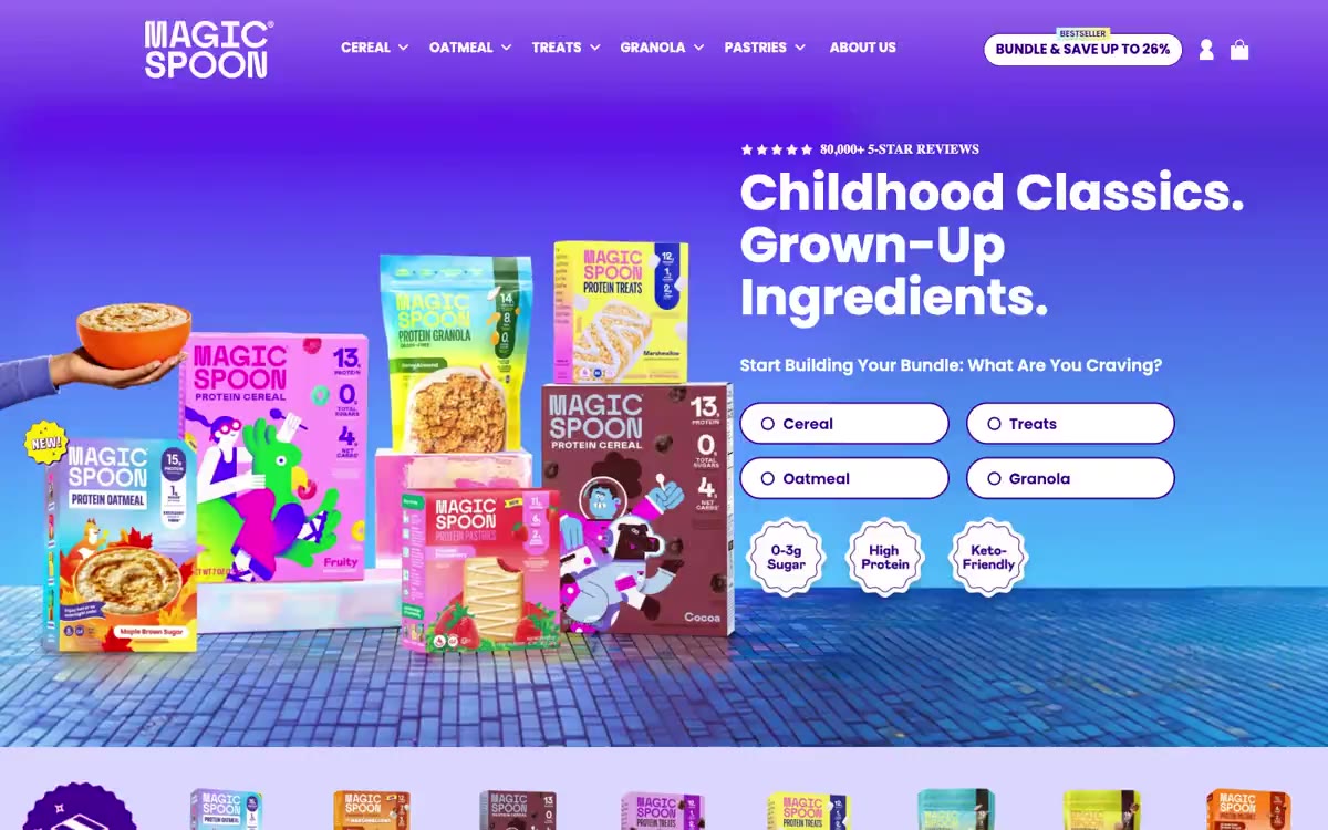 Magic Spoon — Magic Spoon — неоновый игровой зал с хлопьями для завтрака. Создавайте просторные пастельные ряды, где…