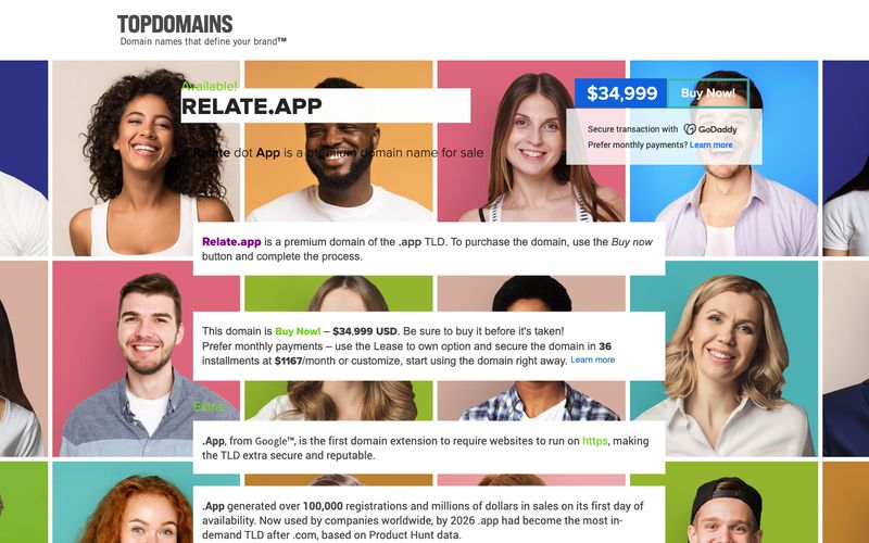 Relate dot App — eine Vorschau einer Website in diesem Stil