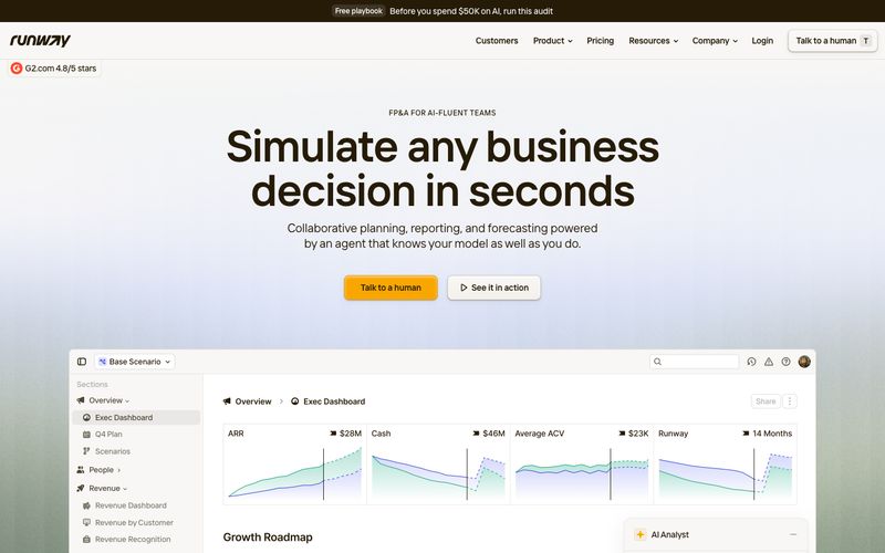 Runway — eine Vorschau einer Website in diesem Stil