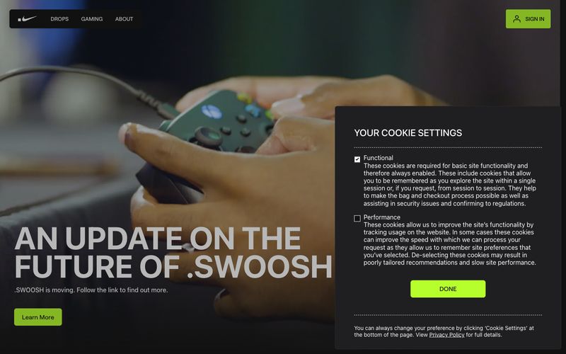 Swoosh — estilo honetako gune baten aurrebista