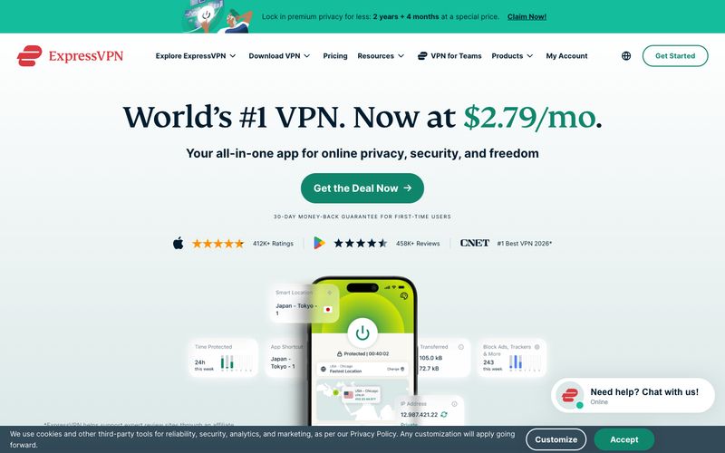 ExpressVPN — преглед сајта у овом стилу