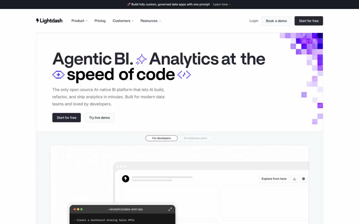 Lightdash — estilo honetako gune baten aurrebista