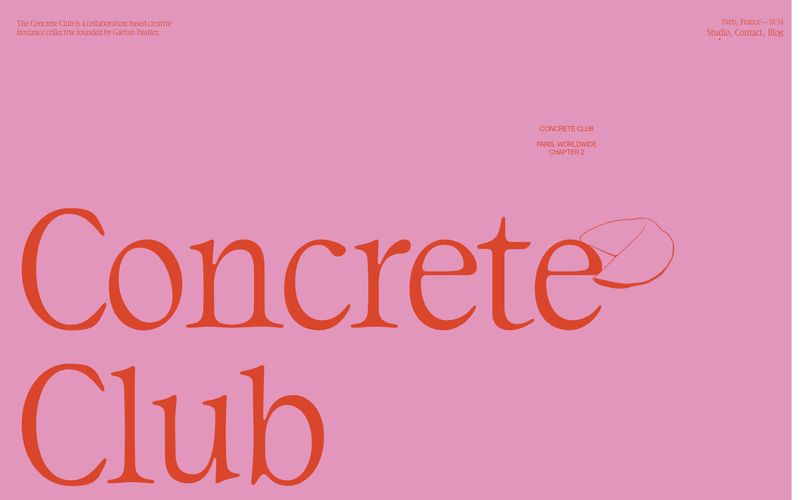Concrete Club Studio — sawangan situs dina gaya ieu