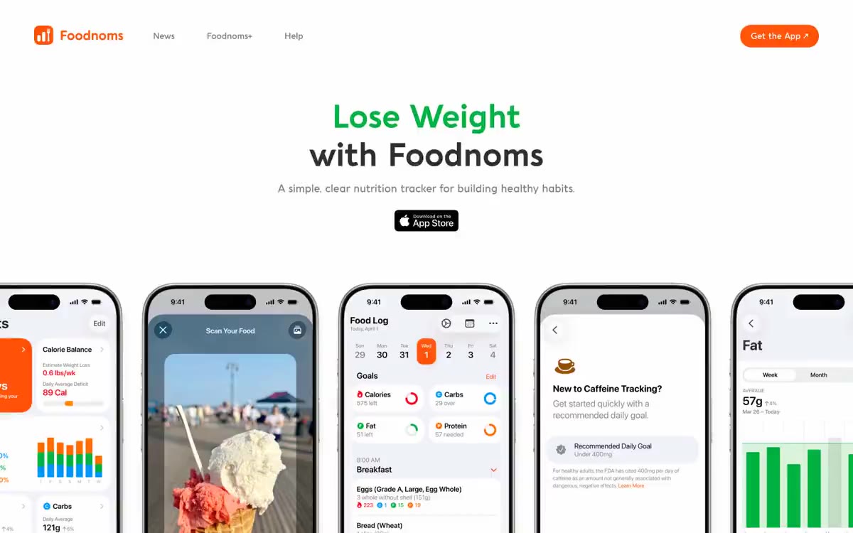 Foodnoms — estilo honetako gune baten aurrebista