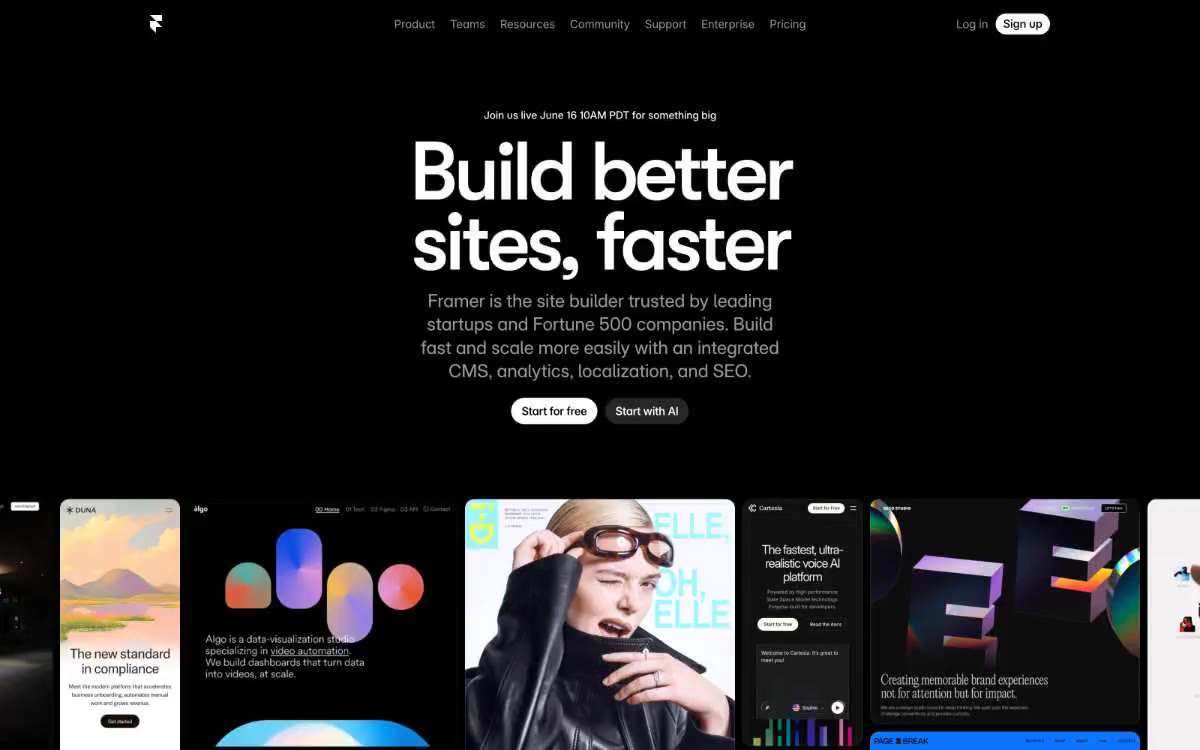 Framer — превью сайта в этом стиле