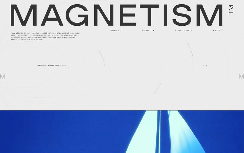 Magnetism — eine Vorschau einer Website in diesem Stil