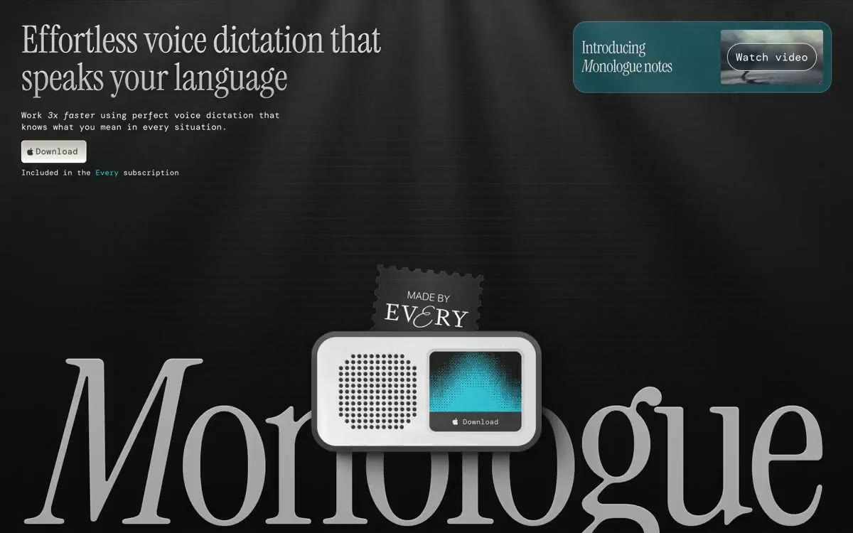 Monologue — bu tarzda bir sitenin önizlemesi