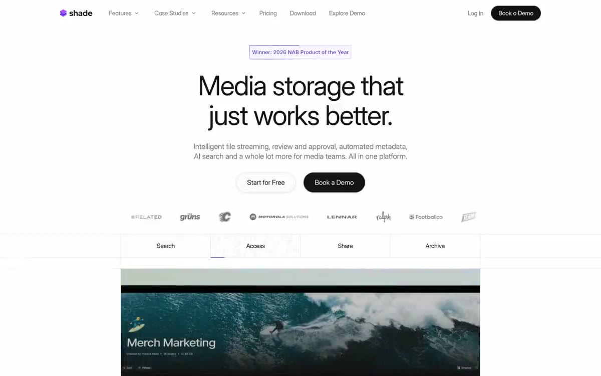 Shade — eine Vorschau einer Website in diesem Stil