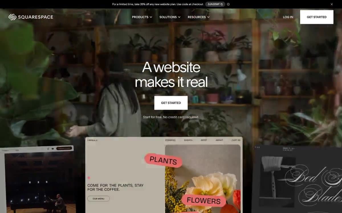 Squarespace — estilo honetako gune baten aurrebista