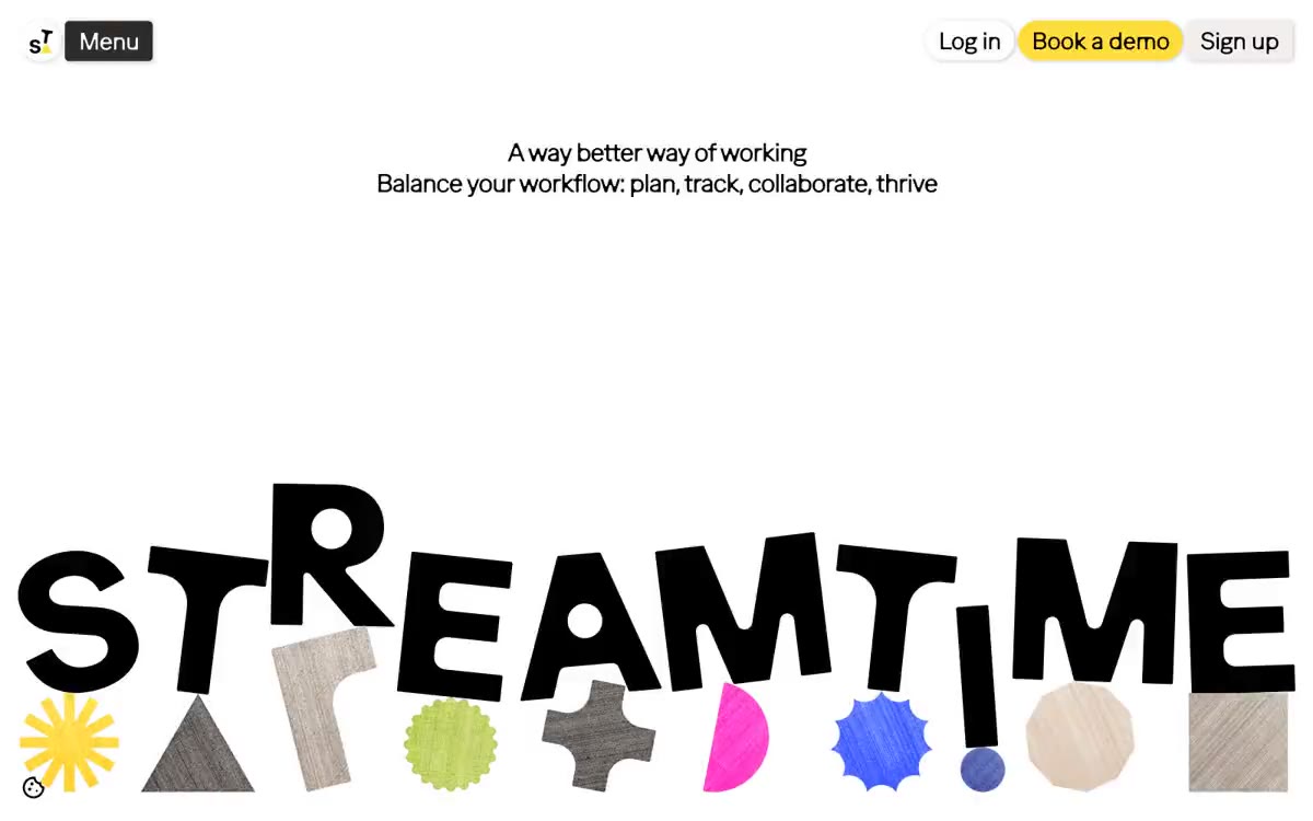 Streamtime — un'anteprima di un sito in questo stile