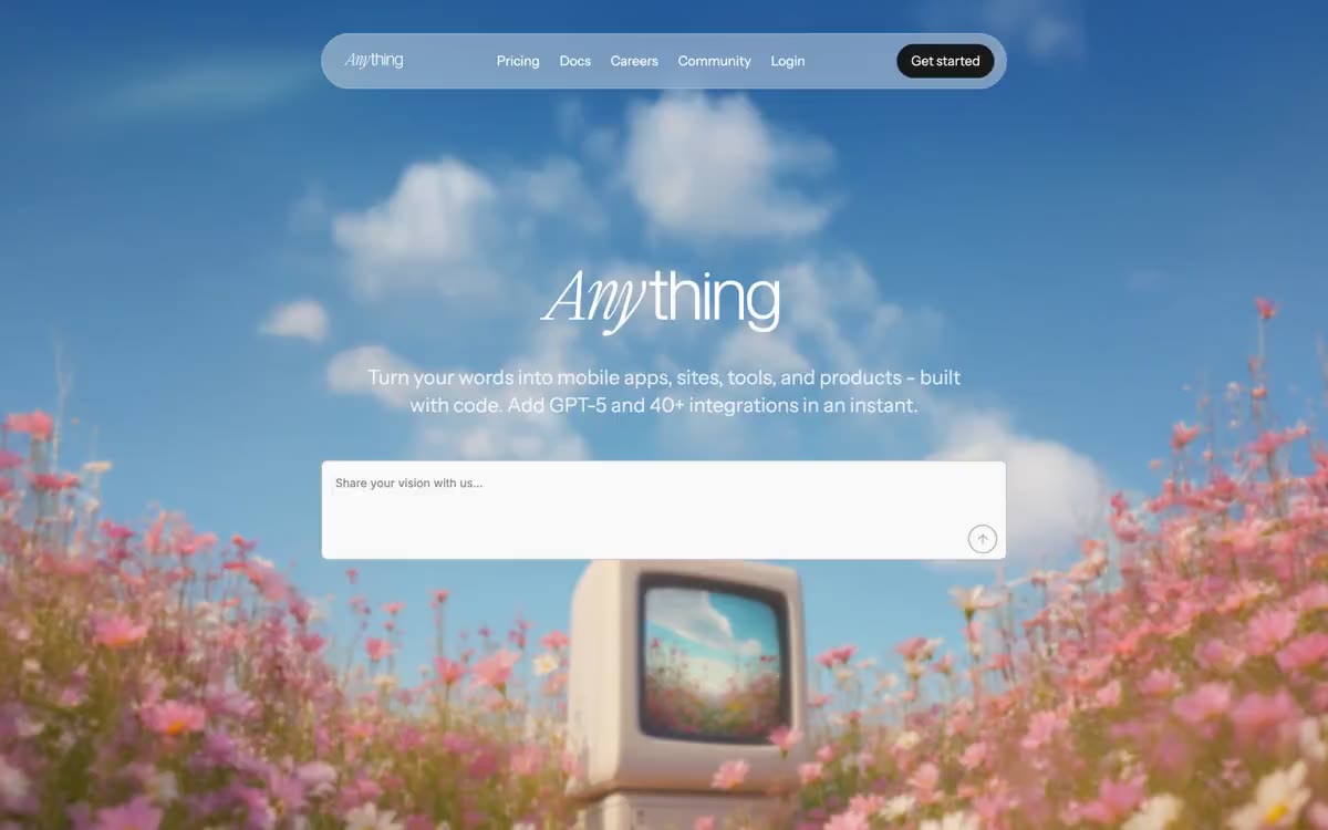 Anything — eine Vorschau einer Website in diesem Stil