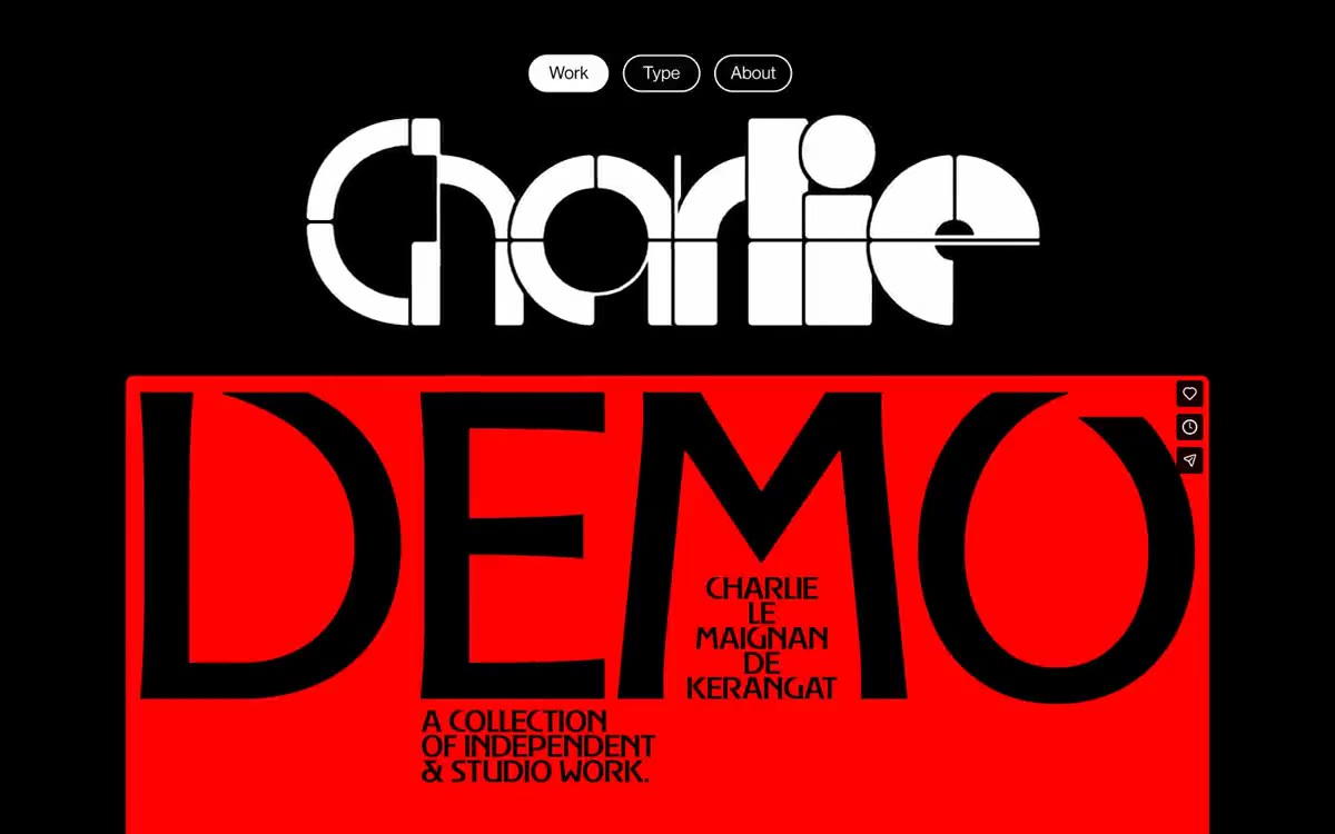Charlie — پیش‌نمایشی از یک سایت با این سبک