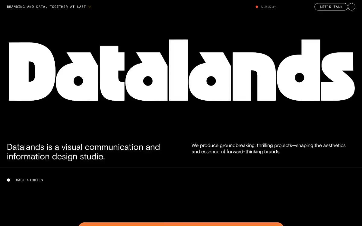 Datalands — eine Vorschau einer Website in diesem Stil