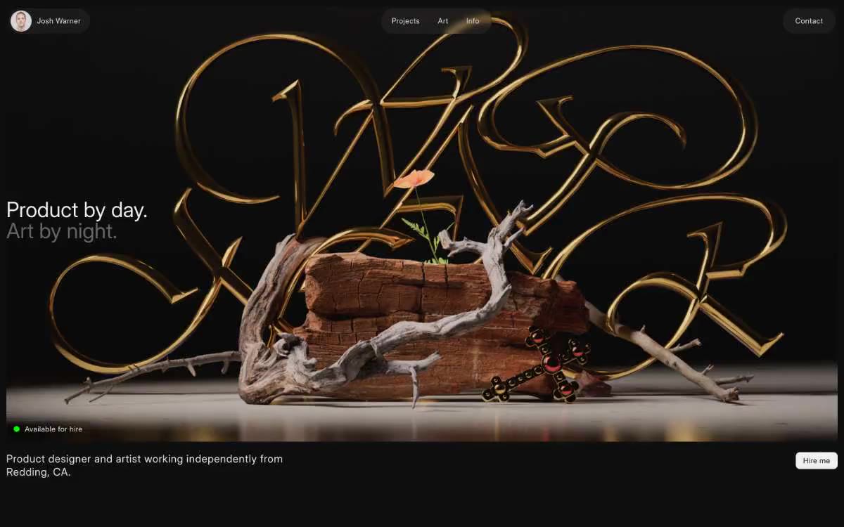 Josh Warner — eine Vorschau einer Website in diesem Stil