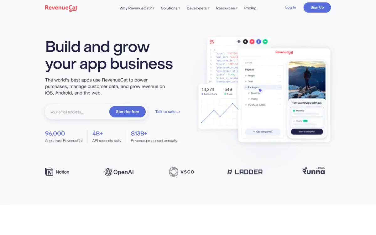 Revenuecat — estilo honetako gune baten aurrebista