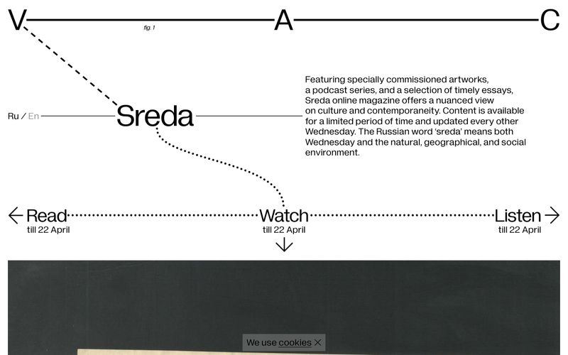 V–A–C Sreda — eine Vorschau einer Website in diesem Stil