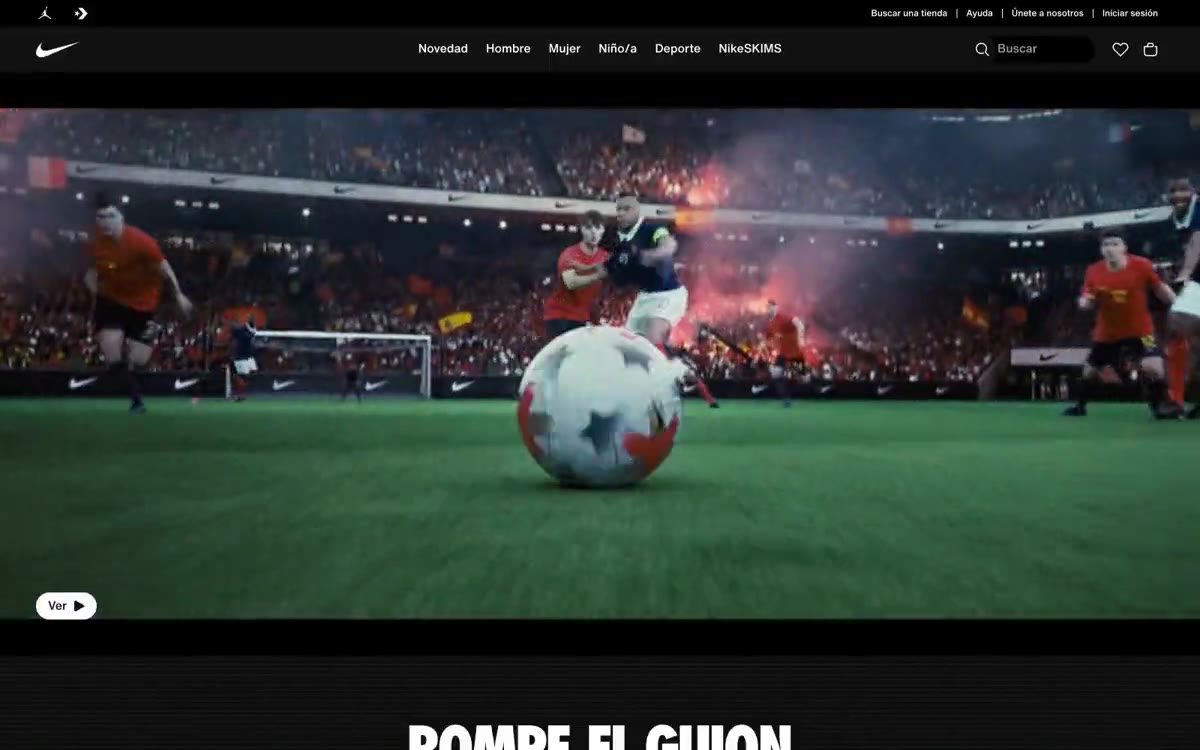 Nike — eine Vorschau einer Website in diesem Stil