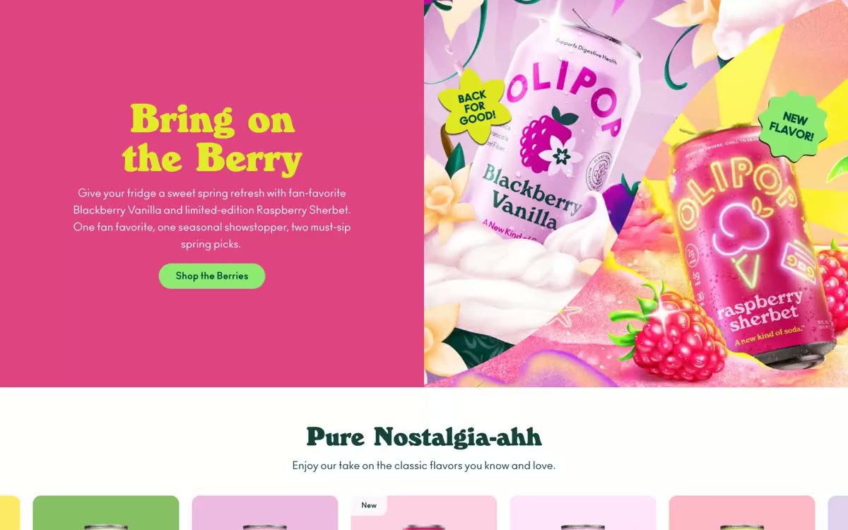 OLIPOP — eine Vorschau einer Website in diesem Stil