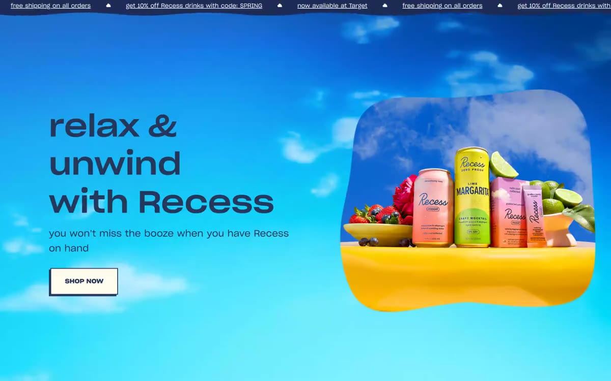 Recess — eine Vorschau einer Website in diesem Stil