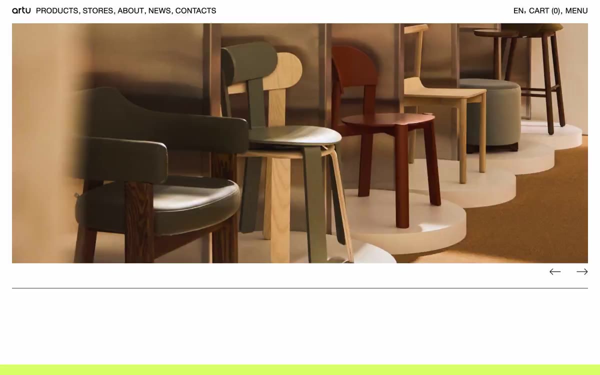 ARTU — en forhåndsvisning af et websted i denne stil