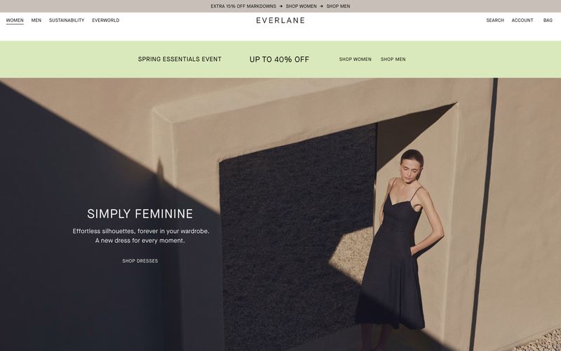 Everlane — پیش‌نمایشی از یک سایت با این سبک