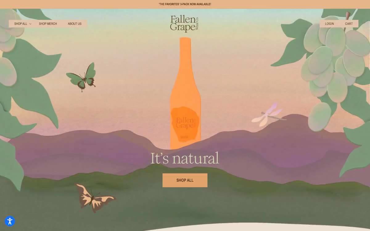 Fallen Grape — پیش‌نمایشی از یک سایت با این سبک