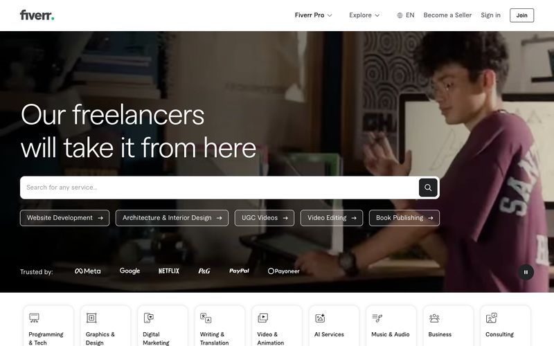 Fiverr — ro-shealladh de làrach san stoidhle seo
