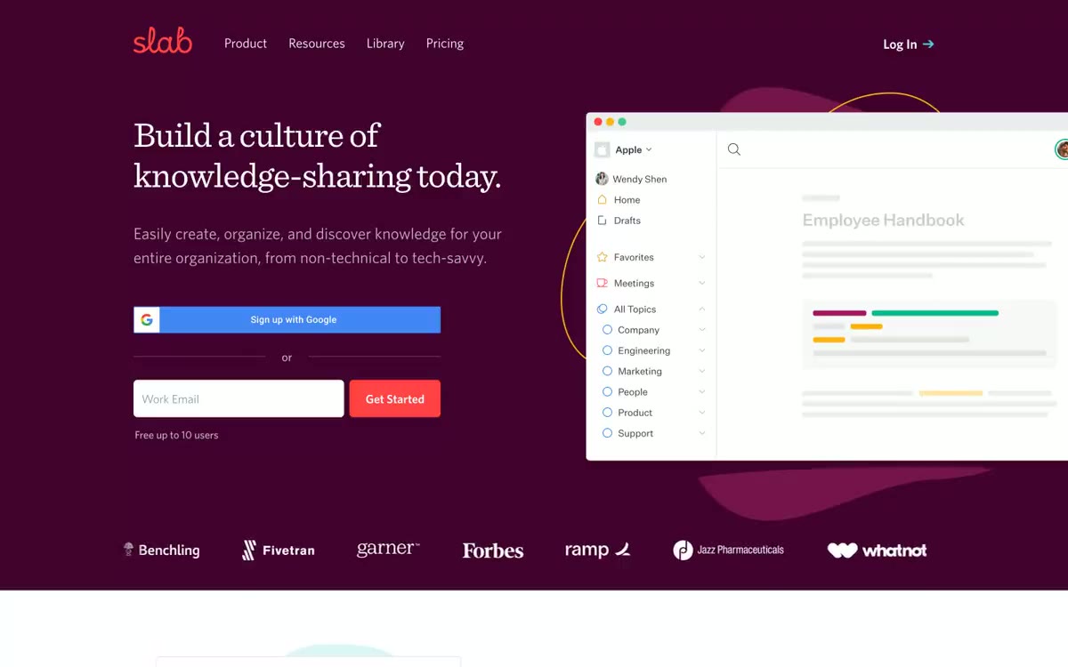 Slab — eine Vorschau einer Website in diesem Stil