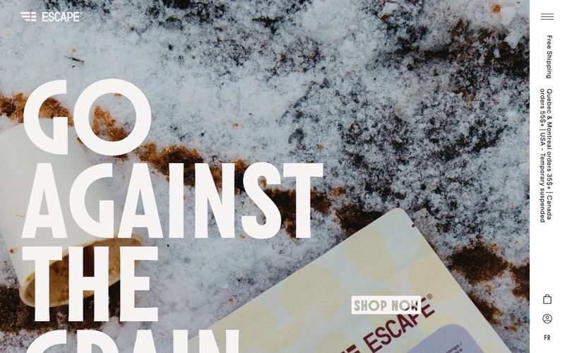 Escape Coffee Company — eine Vorschau einer Website in diesem Stil