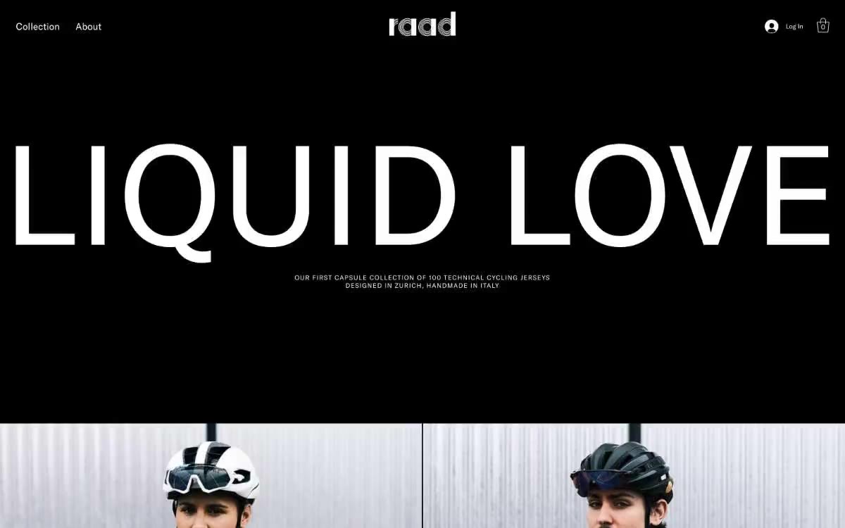 Raad Cycling — eine Vorschau einer Website in diesem Stil