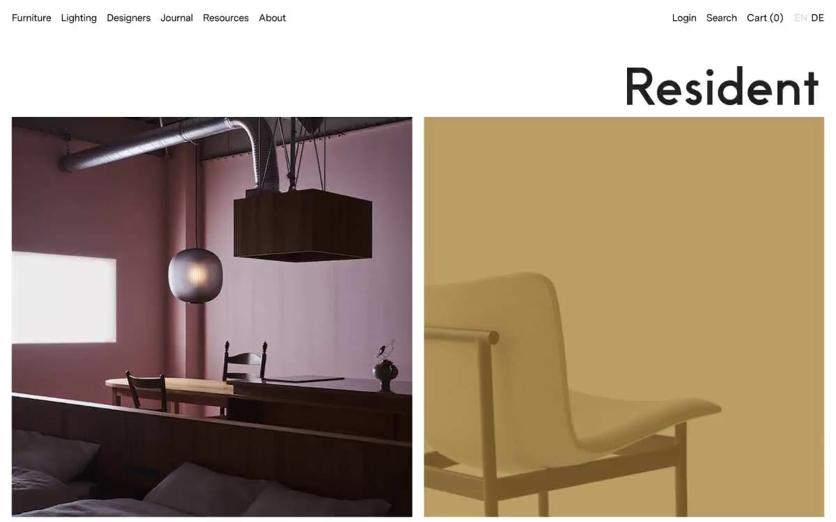 Resident — eine Vorschau einer Website in diesem Stil