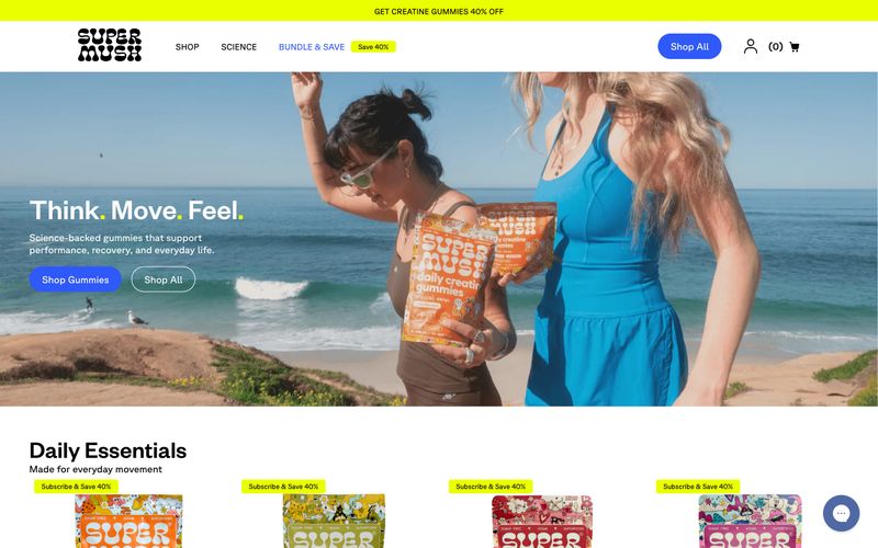 SuperMush — eine Vorschau einer Website in diesem Stil