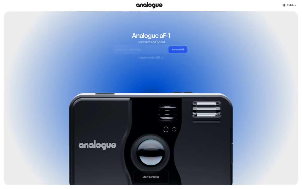 Analogue aF-1 — eine Vorschau einer Website in diesem Stil