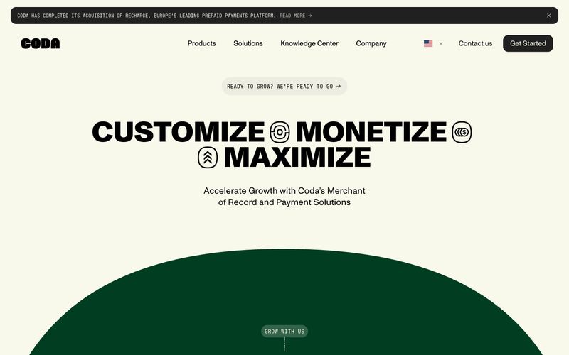 Coda — eine Vorschau einer Website in diesem Stil