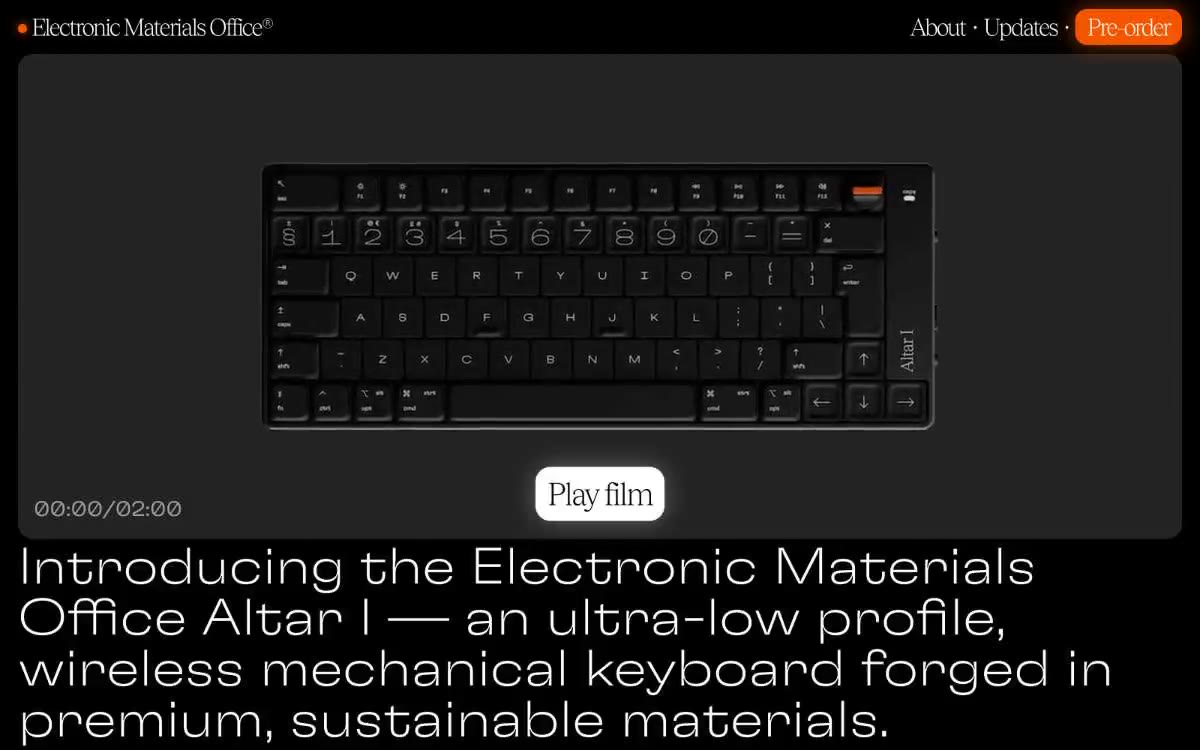 Electronic Materials Office — antaŭrigardo de retejo en ĉi tiu stilo
