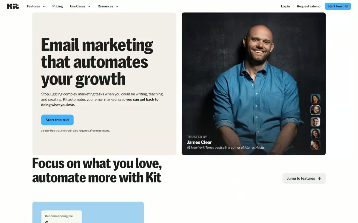 Kit — una vista prèvia d'un lloc web amb aquest estil