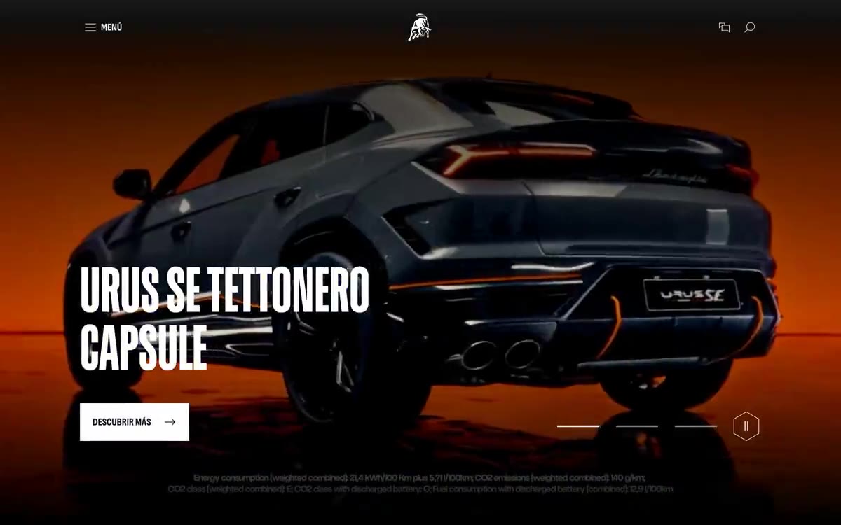 Lamborghini — eine Vorschau einer Website in diesem Stil