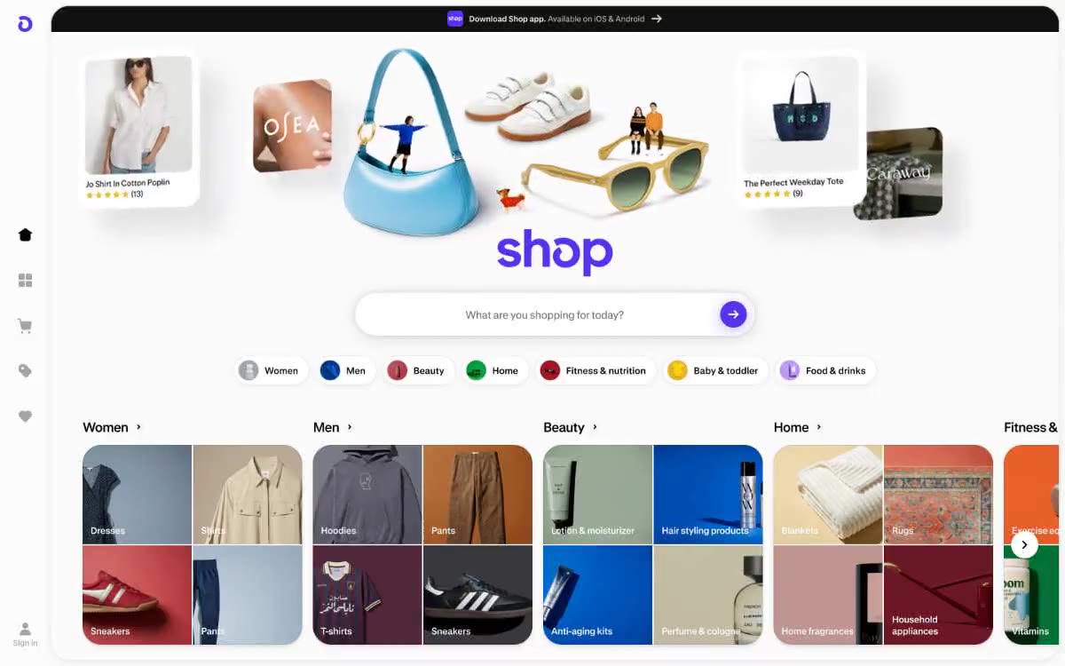 Shop — eine Vorschau einer Website in diesem Stil