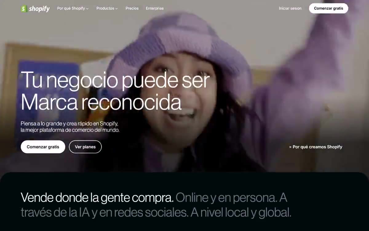 Shopify — превью сайта в этом стиле