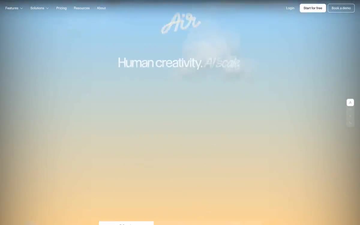Air — преглед сајта у овом стилу